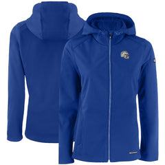 Los Angeles Chargers Cutter & Buck Women's Evoke Eco Softshell Recycled Full-Zip Hooded Jacket - Blue discount