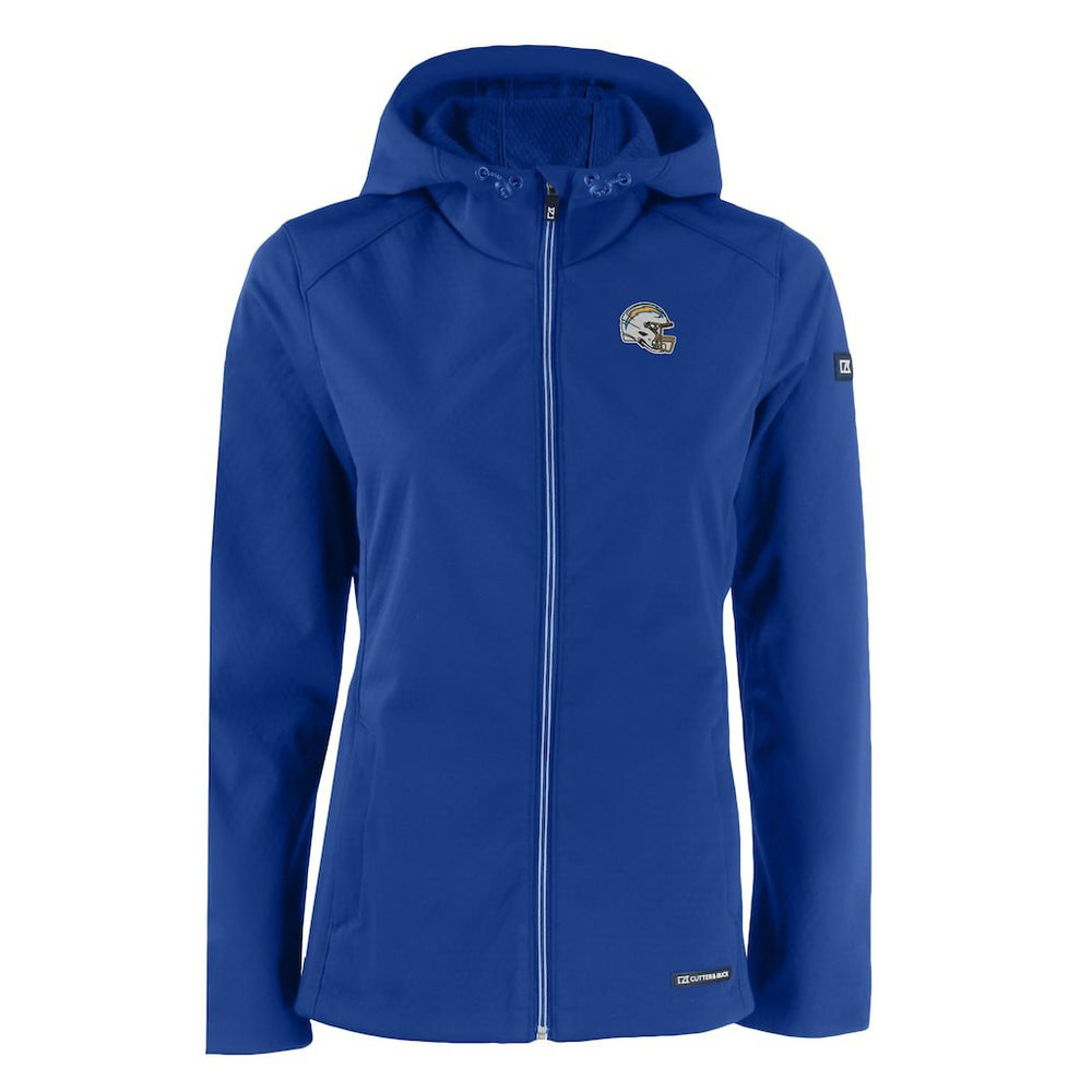 Los Angeles Chargers Cutter & Buck Women's Evoke Eco Softshell Recycled Full-Zip Hooded Jacket - Blue discount