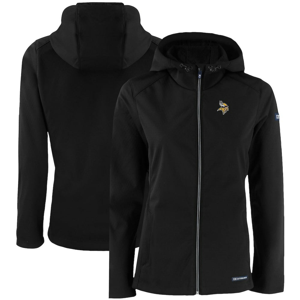 Minnesota Vikings Cutter & Buck Women's Evoke Eco Softshell Recycled Full-Zip Hooded Jacket - Black online