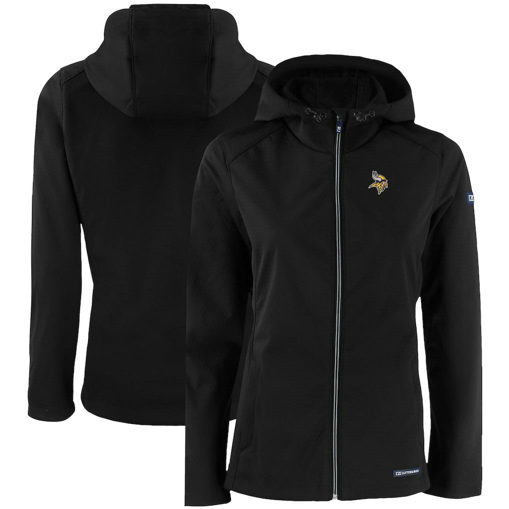 Minnesota Vikings Cutter & Buck Women's Evoke Eco Softshell Recycled Full-Zip Hooded Jacket - Black online