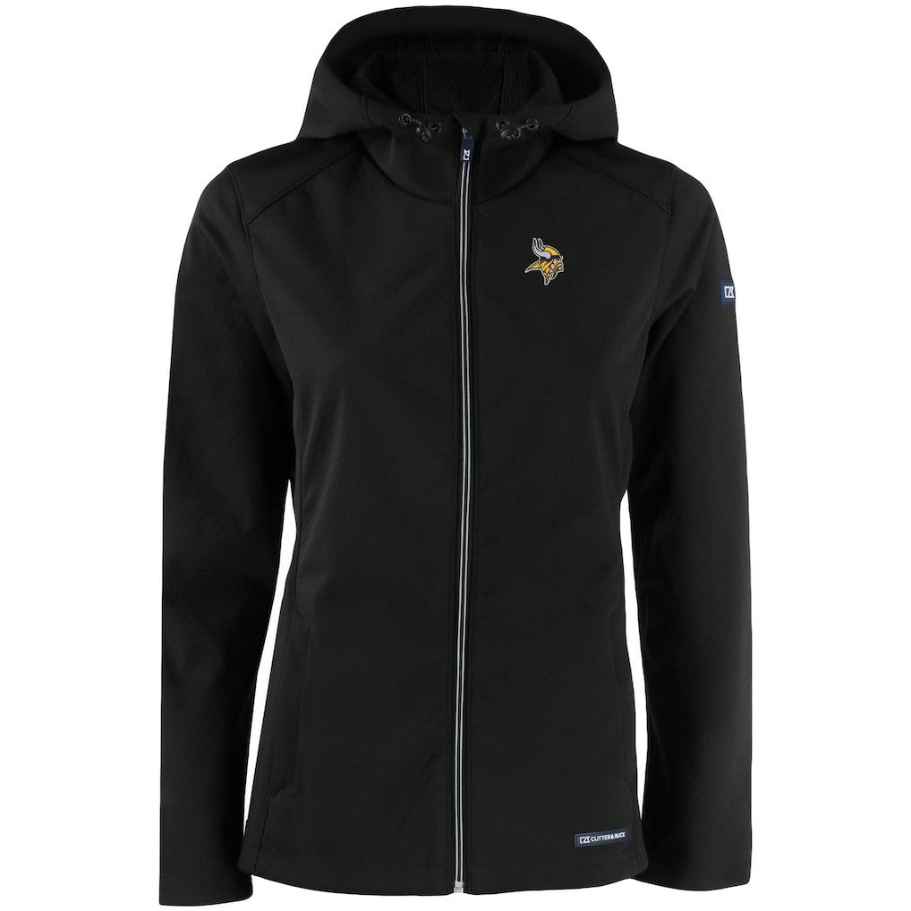 Minnesota Vikings Cutter & Buck Women's Evoke Eco Softshell Recycled Full-Zip Hooded Jacket - Black online