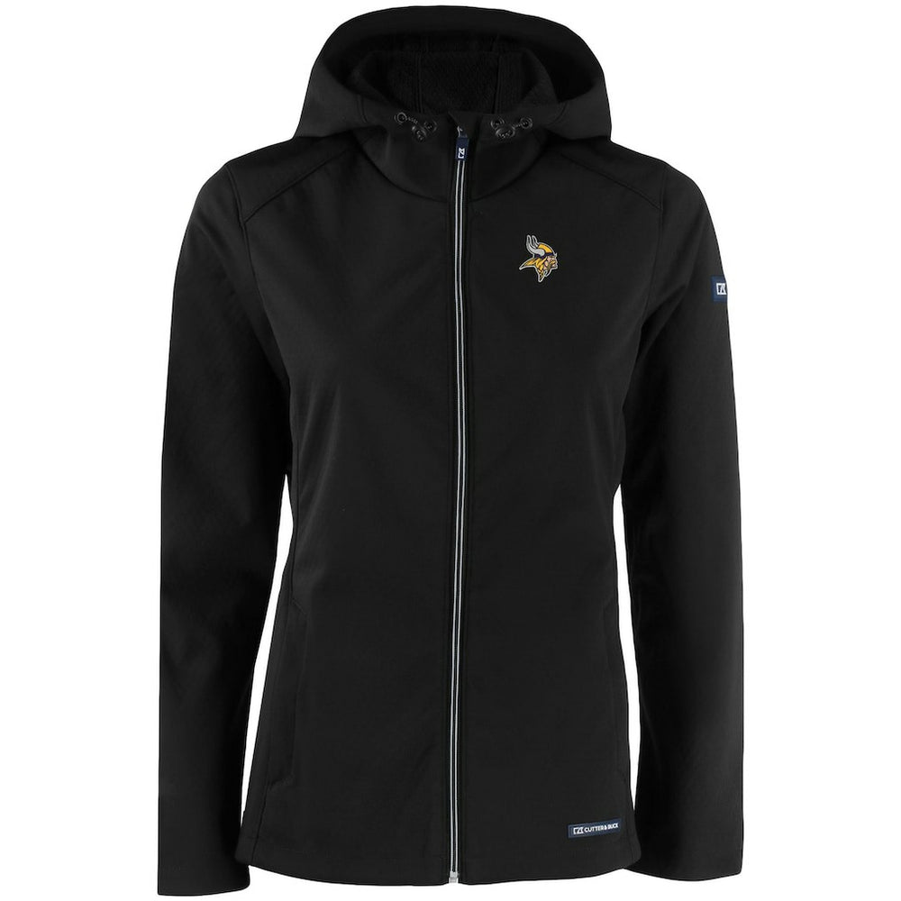 Minnesota Vikings Cutter & Buck Women's Evoke Eco Softshell Recycled Full-Zip Hooded Jacket - Black online