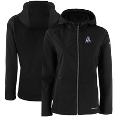 New England Patriots Cutter & Buck Women's Evoke Eco Softshell Recycled Full-Zip Hooded Jacket - Black for sale