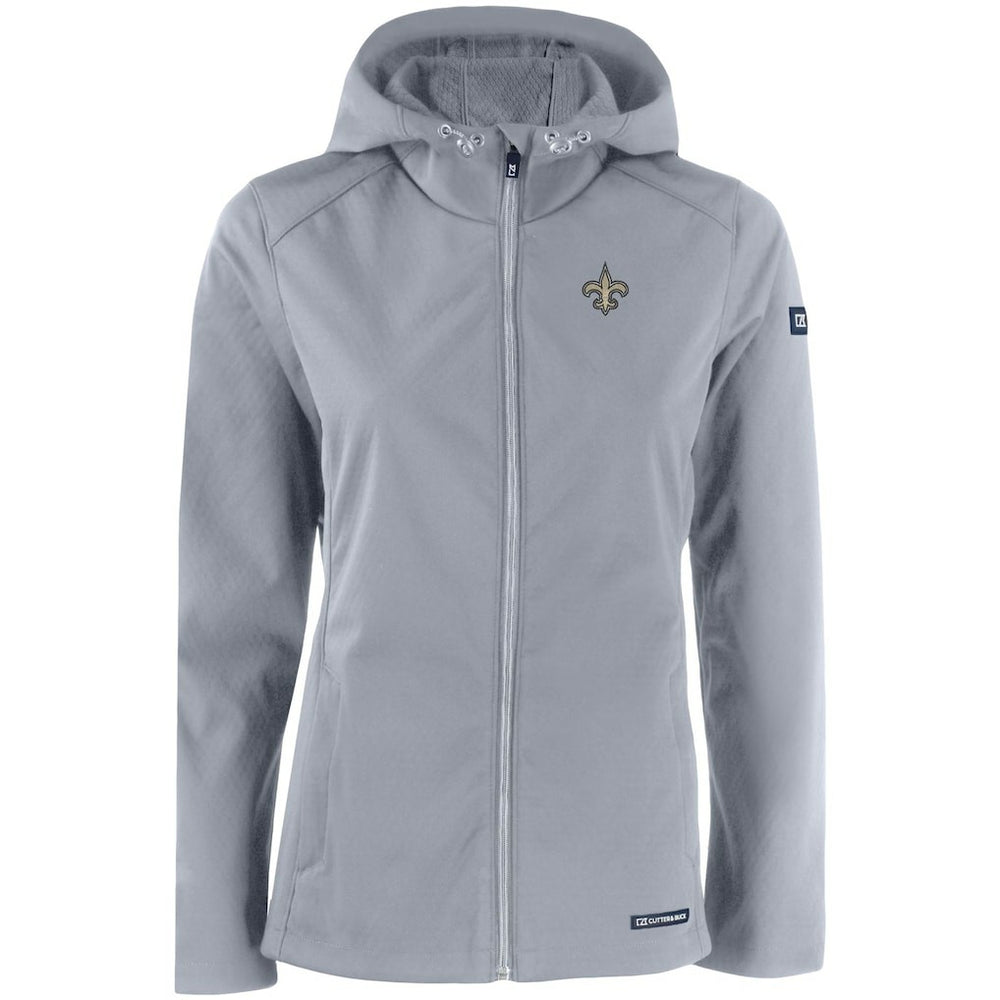 New Orleans Saints Cutter & Buck Women's Evoke Eco Softshell Recycled Full-Zip Hooded Jacket - Gray online