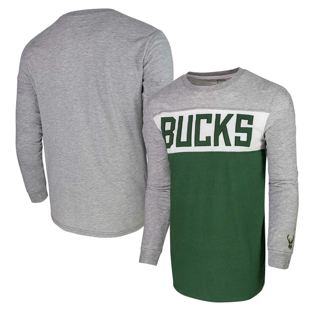 Milwaukee Bucks Unisex Loge Long Sleeve T-Shirt - Heather Gray cheap