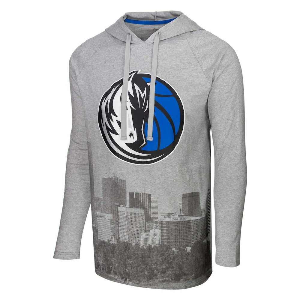 Dallas Mavericks Stadium Essentials Atrium Raglan Long Sleeve Hoodie T-Shirt sale - Heather Gray for sale