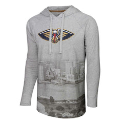 New Orleans Pelicans Stadium Essentials Atrium Raglan Long Sleeve Hoodie T-Shirt - Heather Gray outlet