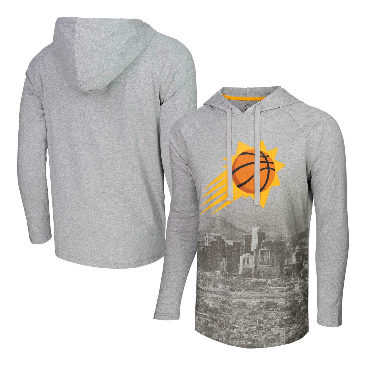 Phoenix Suns Stadium Essentials Atrium Raglan Long Sleeve Hoodie T-Shirt - Heather Gray shop
