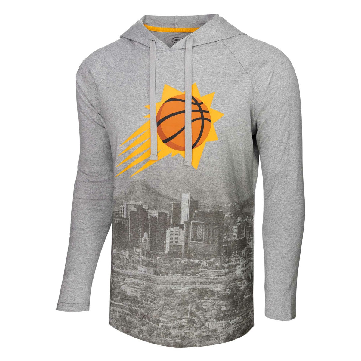 Phoenix Suns Stadium Essentials Atrium Raglan Long Sleeve Hoodie T-Shirt - Heather Gray shop