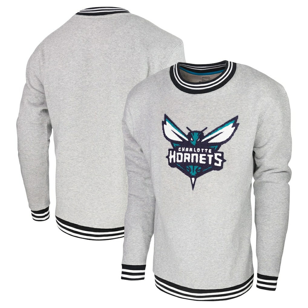 Charlotte Hornets Stadium Essentials Club Level Pullover Sweatshirt - Heather Gray discount