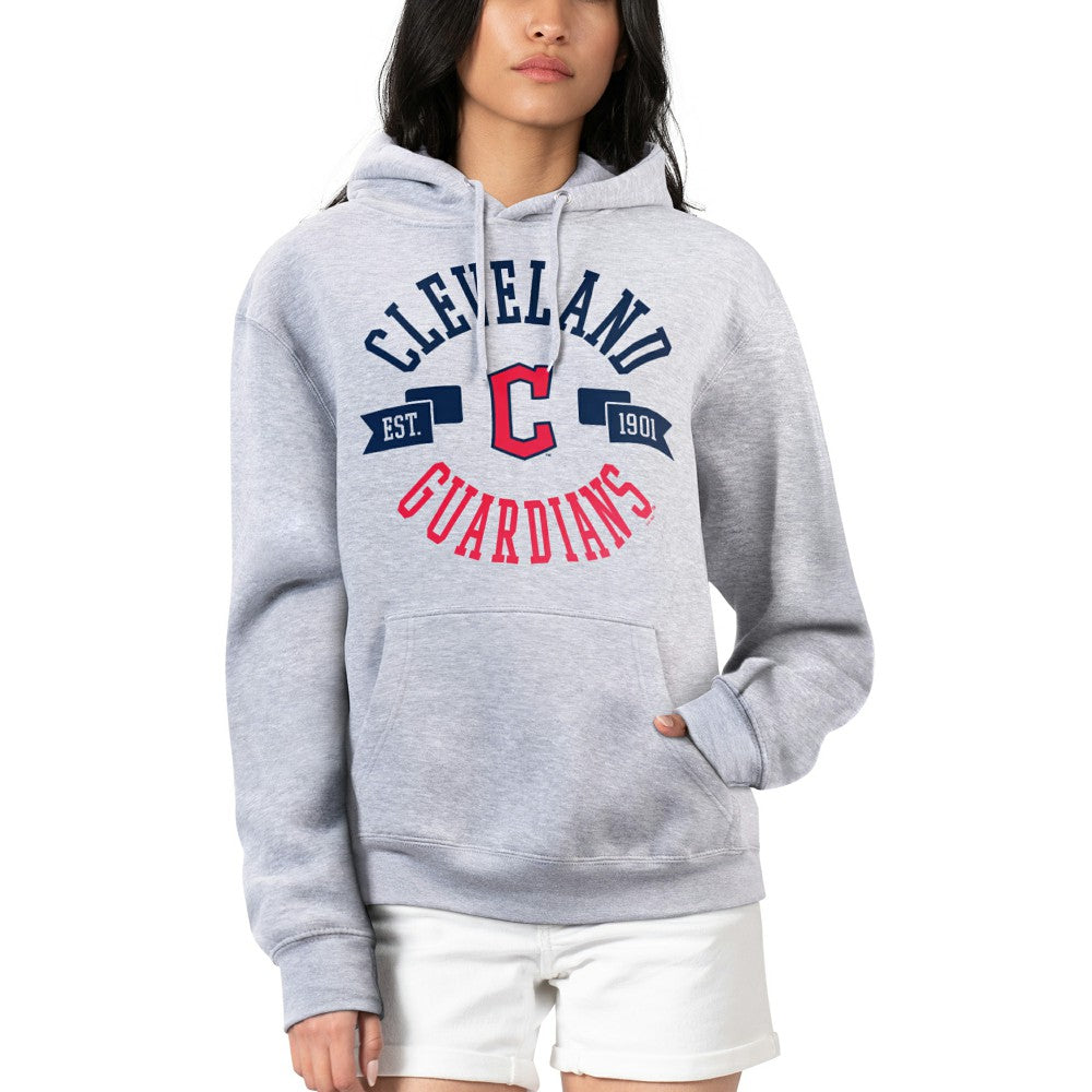 Cleveland Guardians G-III 4Her by Carl Banks Women's City Graphic Pullover Hoodie - Heather Gray
