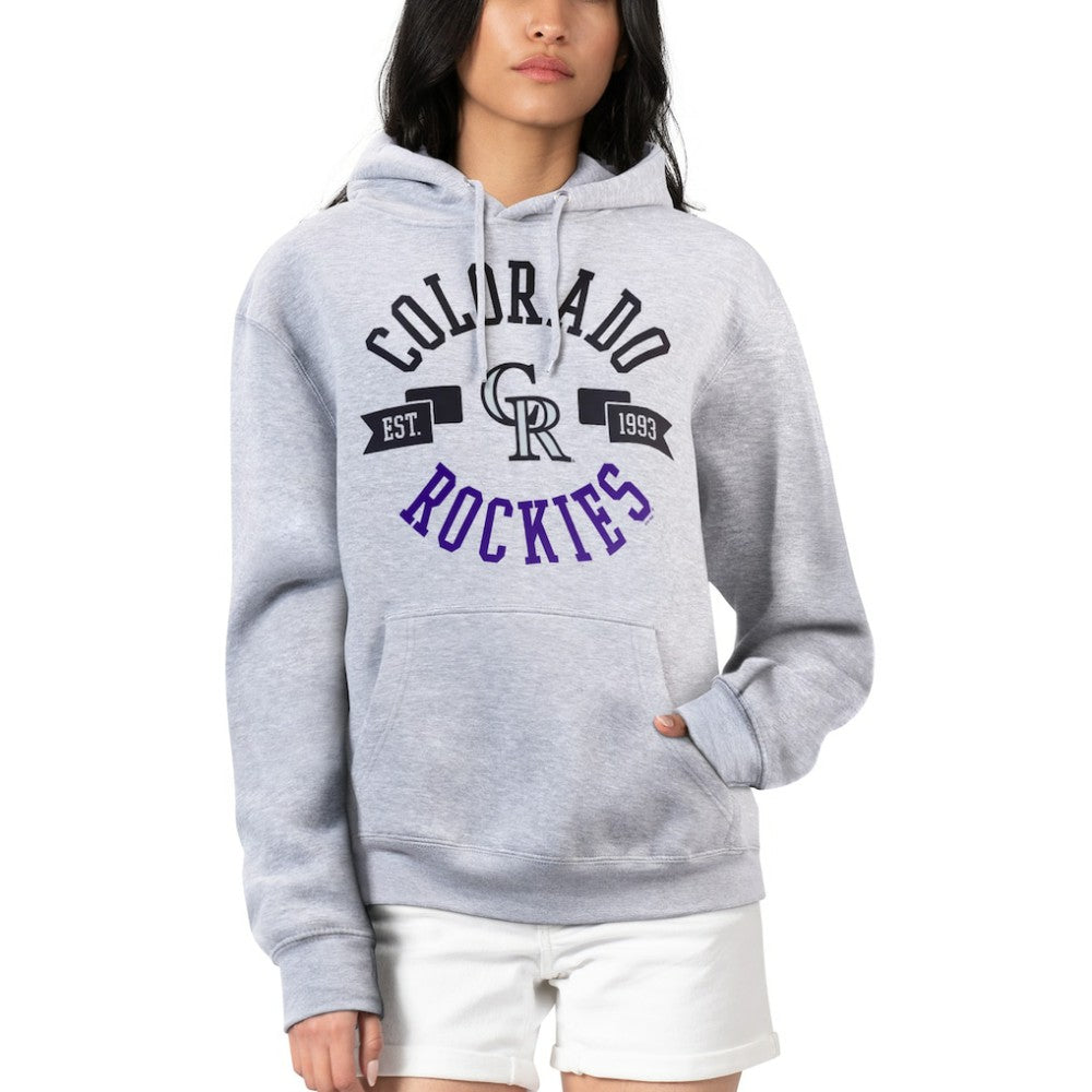 Colorado Rockies G-III 4Her by Carl Banks Women's City Graphic Pullover Hoodie - Heather Gray