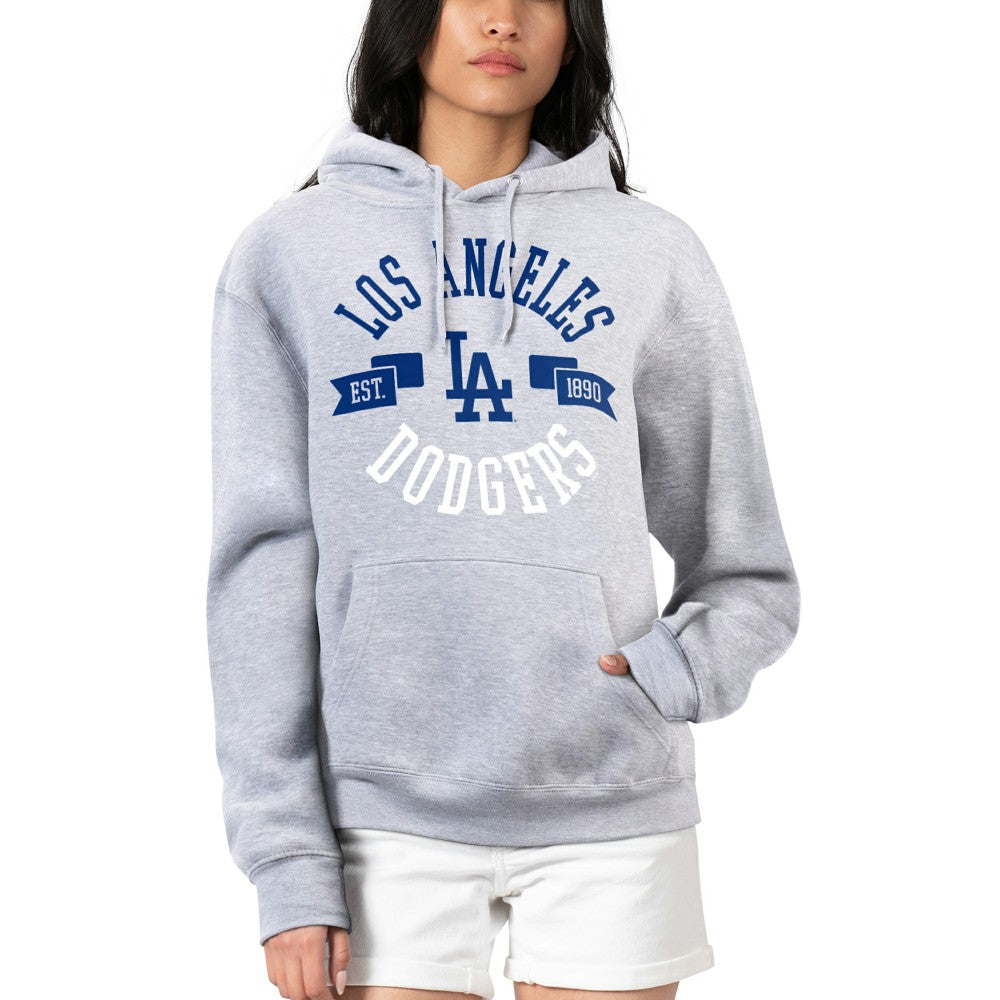 Los Angeles Dodgers G-III 4Her by Carl Banks Women's City Graphic Pullover Hoodie - Heather Gray