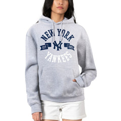 New York Yankees G-III 4Her by Carl Banks Women's City Graphic Pullover Hoodie - Heather Gray