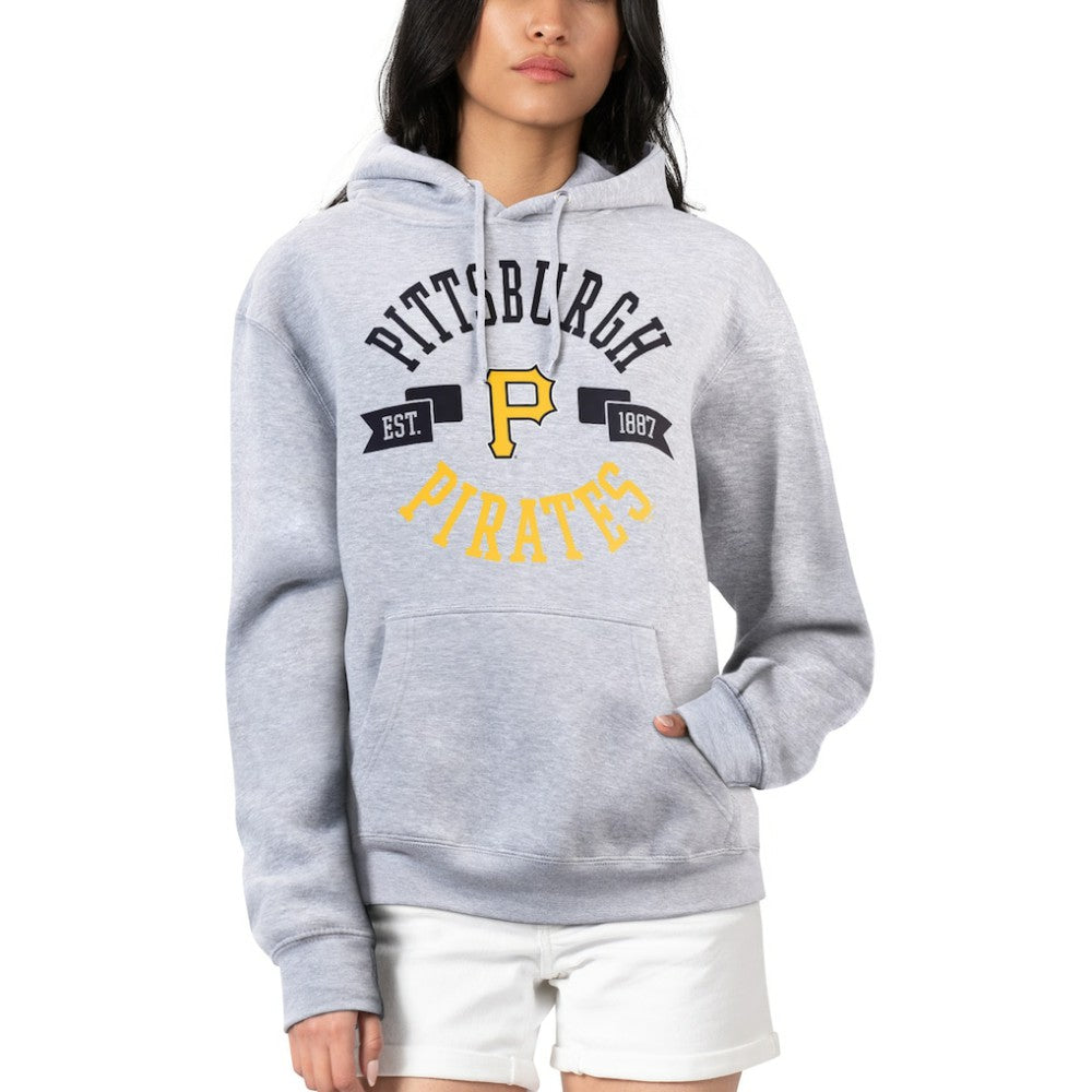 Pittsburgh Pirates G-III 4Her by Carl Banks Women's City Graphic Pullover Hoodie - Heather Gray