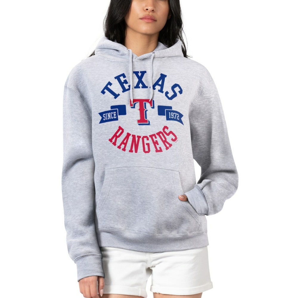 Texas Rangers G-III 4Her by Carl Banks Women's City Graphic Pullover Hoodie - Heather Gray