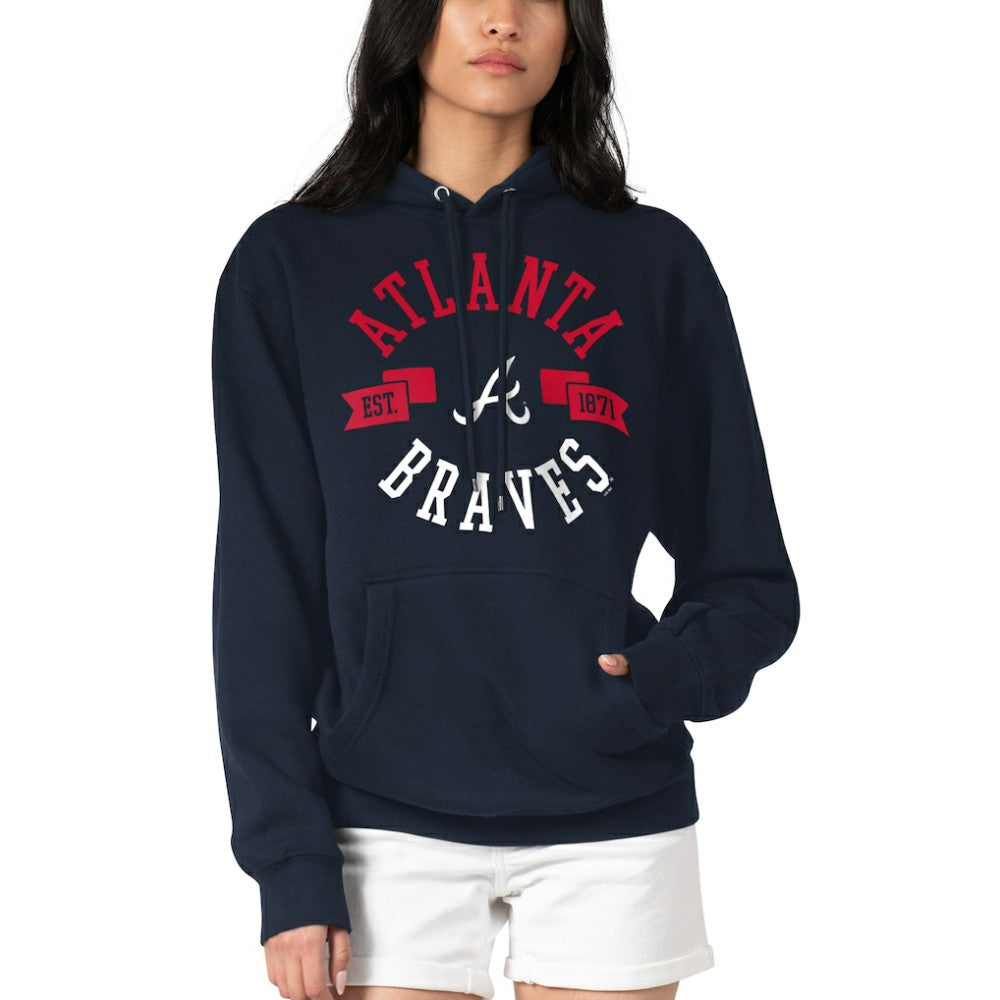 Atlanta Braves G-III 4Her by Carl Banks Women's City Graphic Pullover Hoodie - Navy