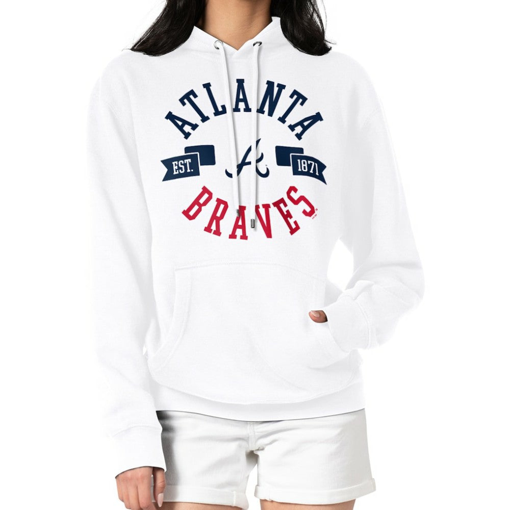 Atlanta Braves G-III 4Her by Carl Banks Women's City Graphic Pullover Hoodie - White