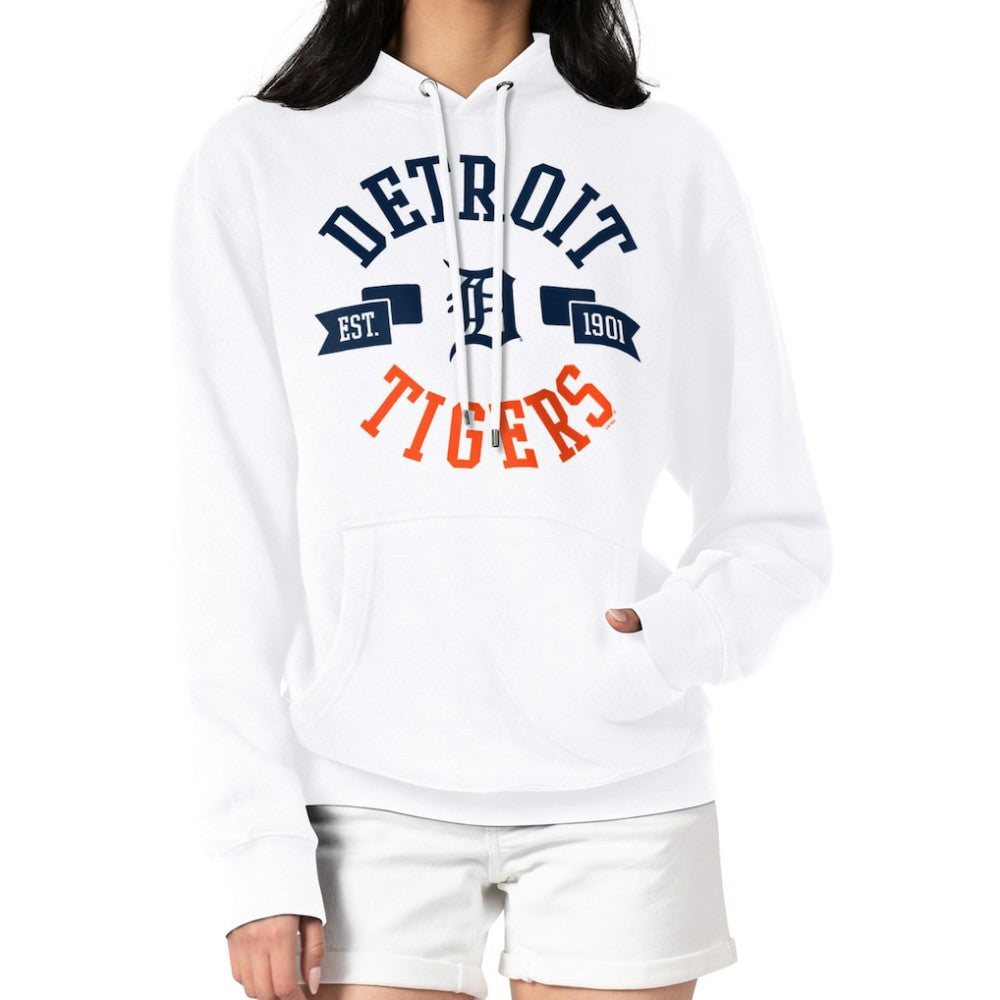 Detroit Tigers G-III 4Her by Carl Banks Women's City Graphic Pullover Hoodie - White