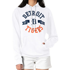 Detroit Tigers G-III 4Her by Carl Banks Women's City Graphic Pullover Hoodie - White