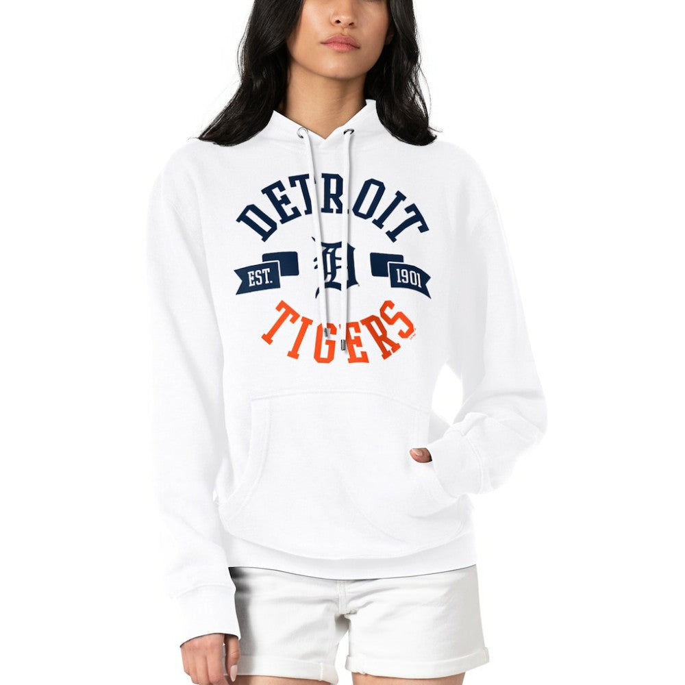 Detroit Tigers G-III 4Her by Carl Banks Women's City Graphic Pullover Hoodie - White
