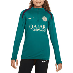 Paris Saint-Germain Youth 2024/25 Strike Drill Quarter-Zip Long Sleeve Performance Training Top - Teal | Nike on sale