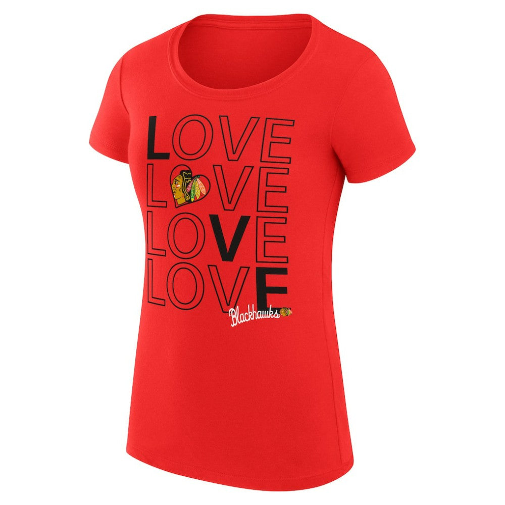Chicago Blackhawks G-III 4Her by Carl Banks Women's Super-Slim Fit Lightweight Hockey Love T-Shirt Red