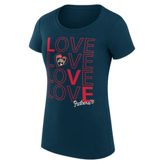 Florida Panthers G-III 4Her by Carl Banks Women's Super-Slim Fit Lightweight Hockey Love T-Shirt Navy