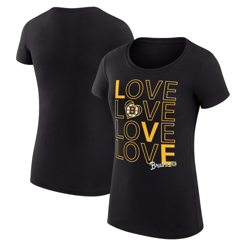 Boston Bruins G-III 4Her by Carl Banks Women's Super-Slim Fit Lightweight Hockey Love T-Shirt Black