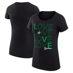 Dallas Stars G-III 4Her by Carl Banks Women's Super-Slim Fit Lightweight Hockey Love T-Shirt Black