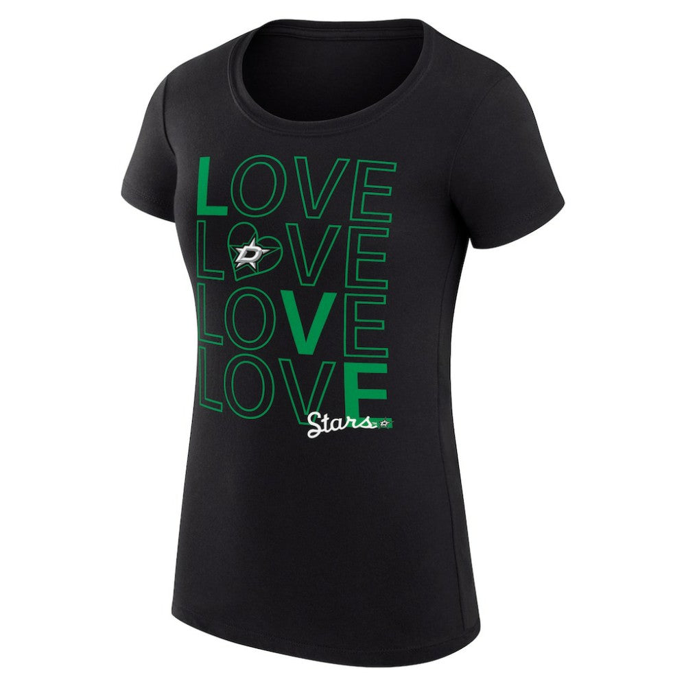 Dallas Stars G-III 4Her by Carl Banks Women's Super-Slim Fit Lightweight Hockey Love T-Shirt Black