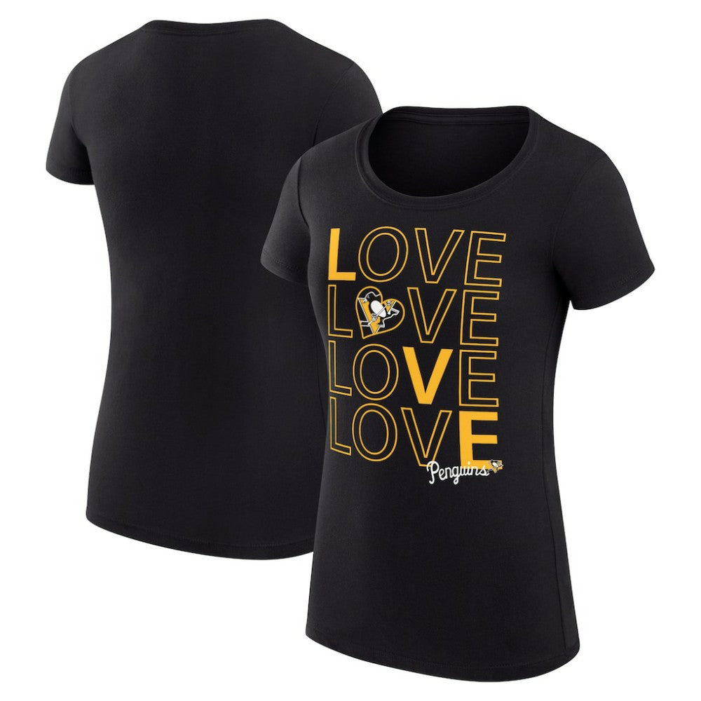 Pittsburgh Penguins G-III 4Her by Carl Banks Women's Super-Slim Fit Lightweight Hockey Love T-Shirt Black