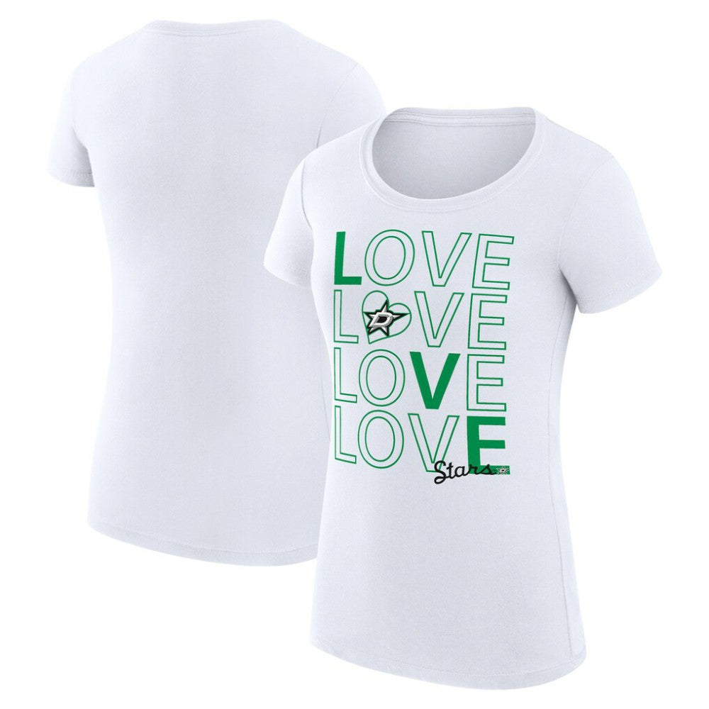 Dallas Stars G-III 4Her by Carl Banks Women's Super-Slim Fit Lightweight Hockey Love T-Shirt White