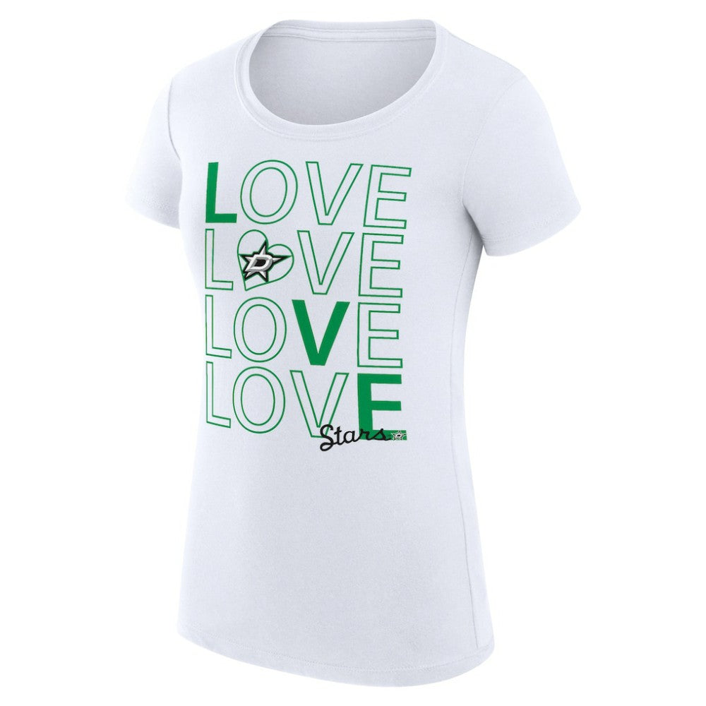Dallas Stars G-III 4Her by Carl Banks Women's Super-Slim Fit Lightweight Hockey Love T-Shirt White