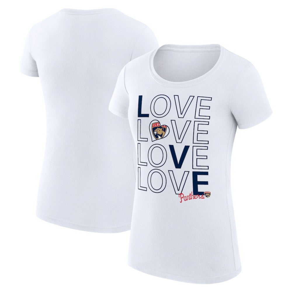 Florida Panthers G-III 4Her by Carl Banks Women's Super-Slim Fit Lightweight Hockey Love T-Shirt White