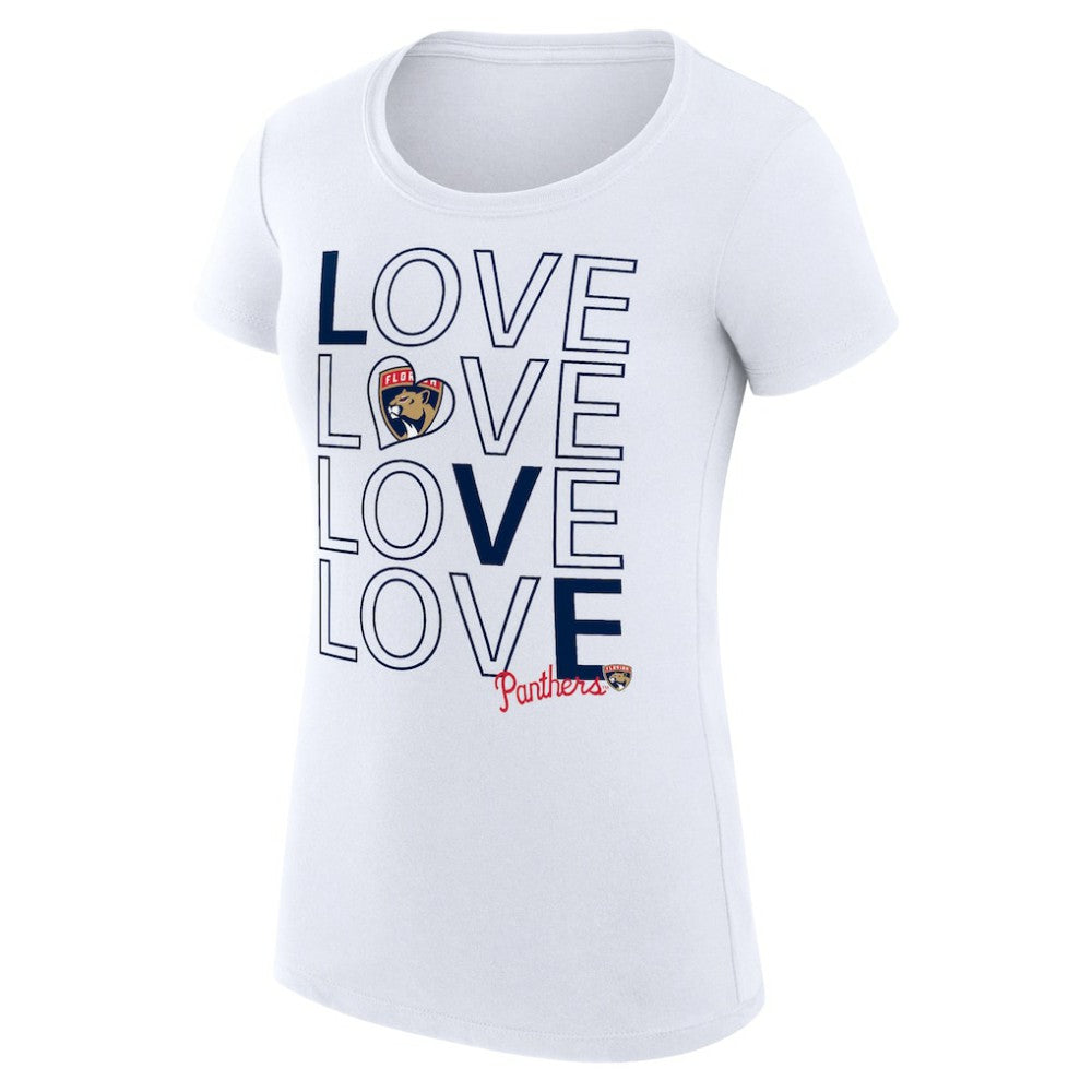 Florida Panthers G-III 4Her by Carl Banks Women's Super-Slim Fit Lightweight Hockey Love T-Shirt White