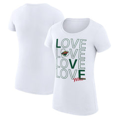Minnesota Wild G-III 4Her by Carl Banks Women's Super-Slim Fit Lightweight Hockey Love T-Shirt White