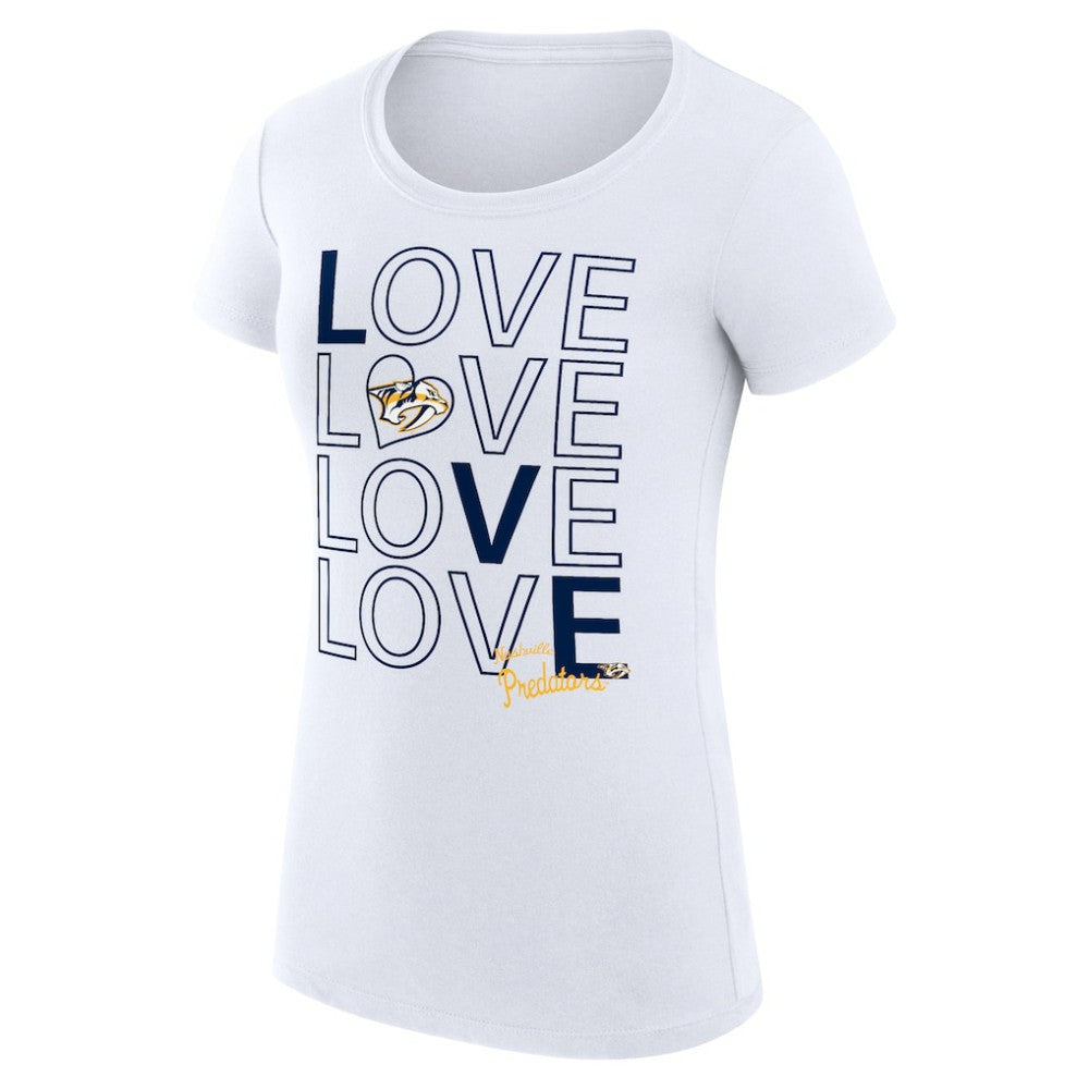 Nashville Predators G-III 4Her by Carl Banks Women's Super-Slim Fit Lightweight Hockey Love T-Shirt White
