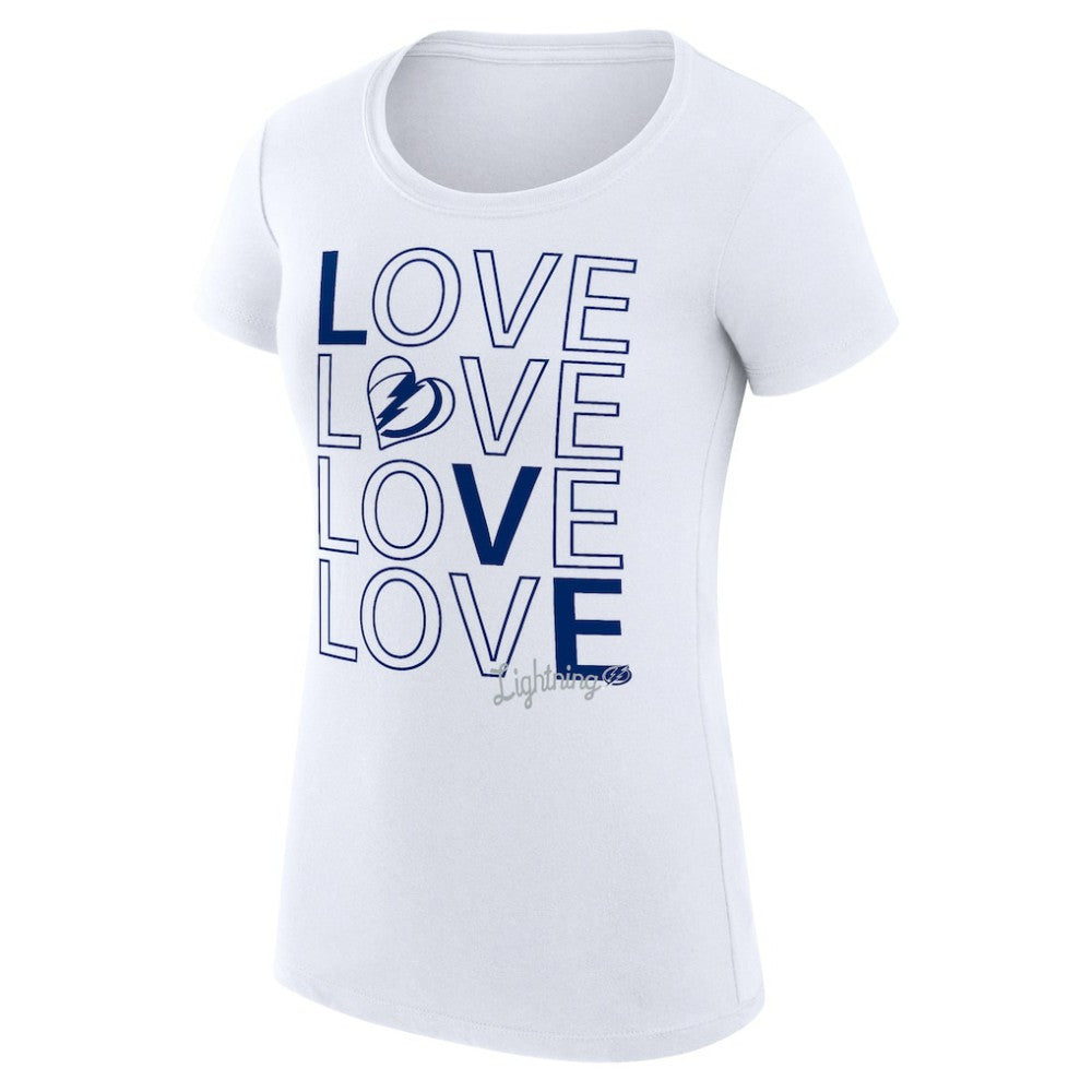 Tampa Bay Lightning G-III 4Her by Carl Banks Women's Super-Slim Fit Lightweight Hockey Love T-Shirt White