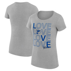 St. Louis Blues G-III 4Her by Carl Banks Women's Super-Slim Fit Lightweight Hockey Love T-Shirt Heather Gray