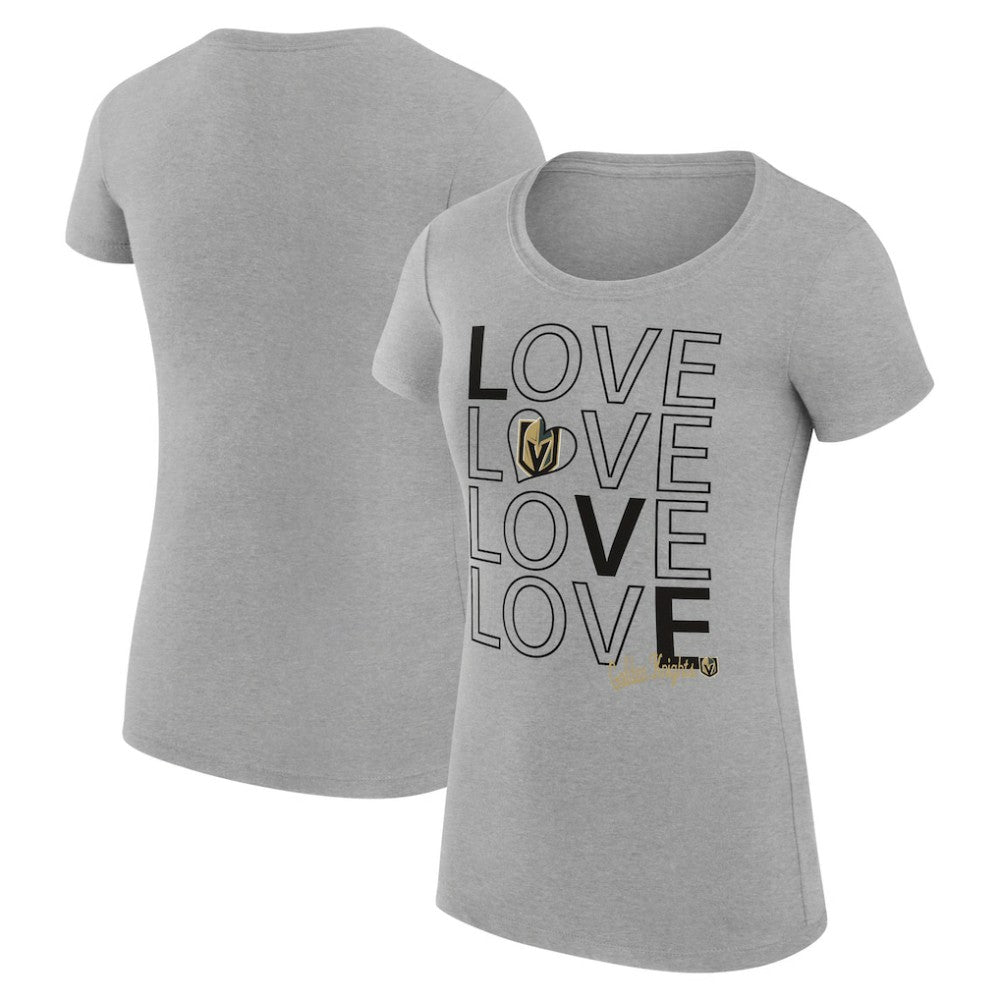 Vegas Golden Knights G-III 4Her by Carl Banks Women's Super-Slim Fit Lightweight Hockey Love T-Shirt Heather Gray