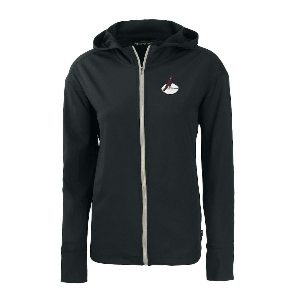 Arizona Cardinals Cutter & Buck Women's Throwback Daybreak Eco Recycled Half-Zip Hoodie - Black sale