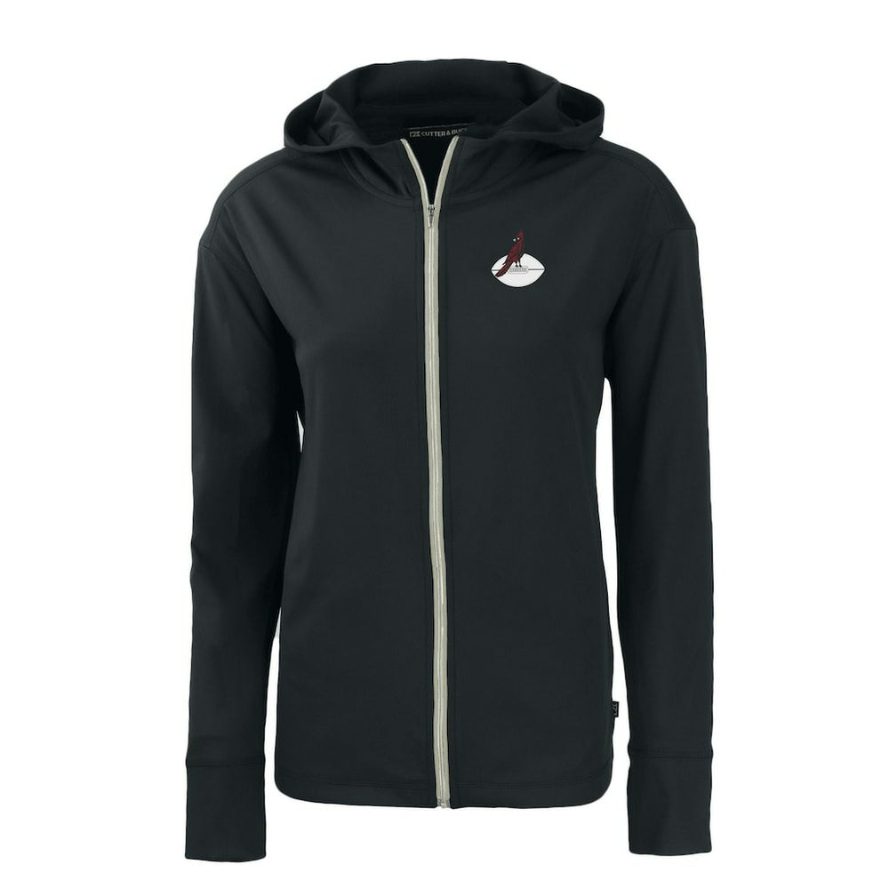Arizona Cardinals Cutter & Buck Women's Throwback Daybreak Eco Recycled Half-Zip Hoodie - Black sale