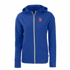 Denver Broncos Cutter & Buck Women's Throwback Daybreak Eco Recycled Half-Zip Hoodie - Blue on sale