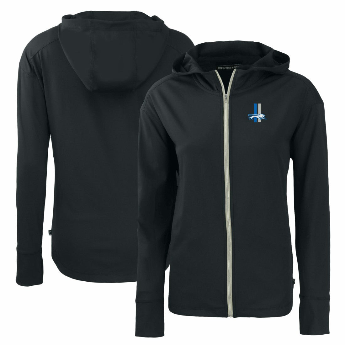 Detroit Lions Cutter & Buck Women's Throwback Daybreak Eco Recycled Half-Zip Hoodie - Black online