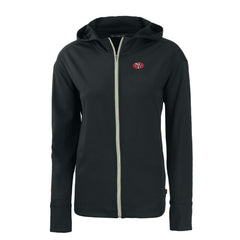 San Francisco 49ers Cutter & Buck Women's Throwback Daybreak Eco Recycled Half-Zip Hoodie - Black cheap