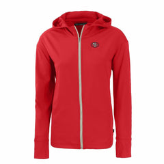 San Francisco 49ers Cutter & Buck Women's Throwback Daybreak Eco Recycled Half-Zip Hoodie - Scarlet discount