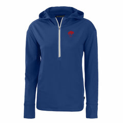 Buffalo Bills Cutter & Buck Women's Throwback Daybreak Eco Recycled Half-Zip Hoodie - Royal for sale