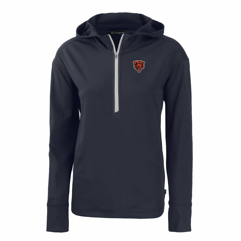 Chicago Bears Cutter & Buck Women's Throwback Daybreak Eco Recycled Half-Zip Hoodie - Navy outlet