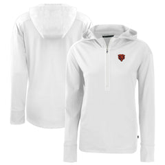 Chicago Bears Cutter & Buck Women's Throwback Daybreak Eco Recycled Half-Zip Hoodie - White on sale